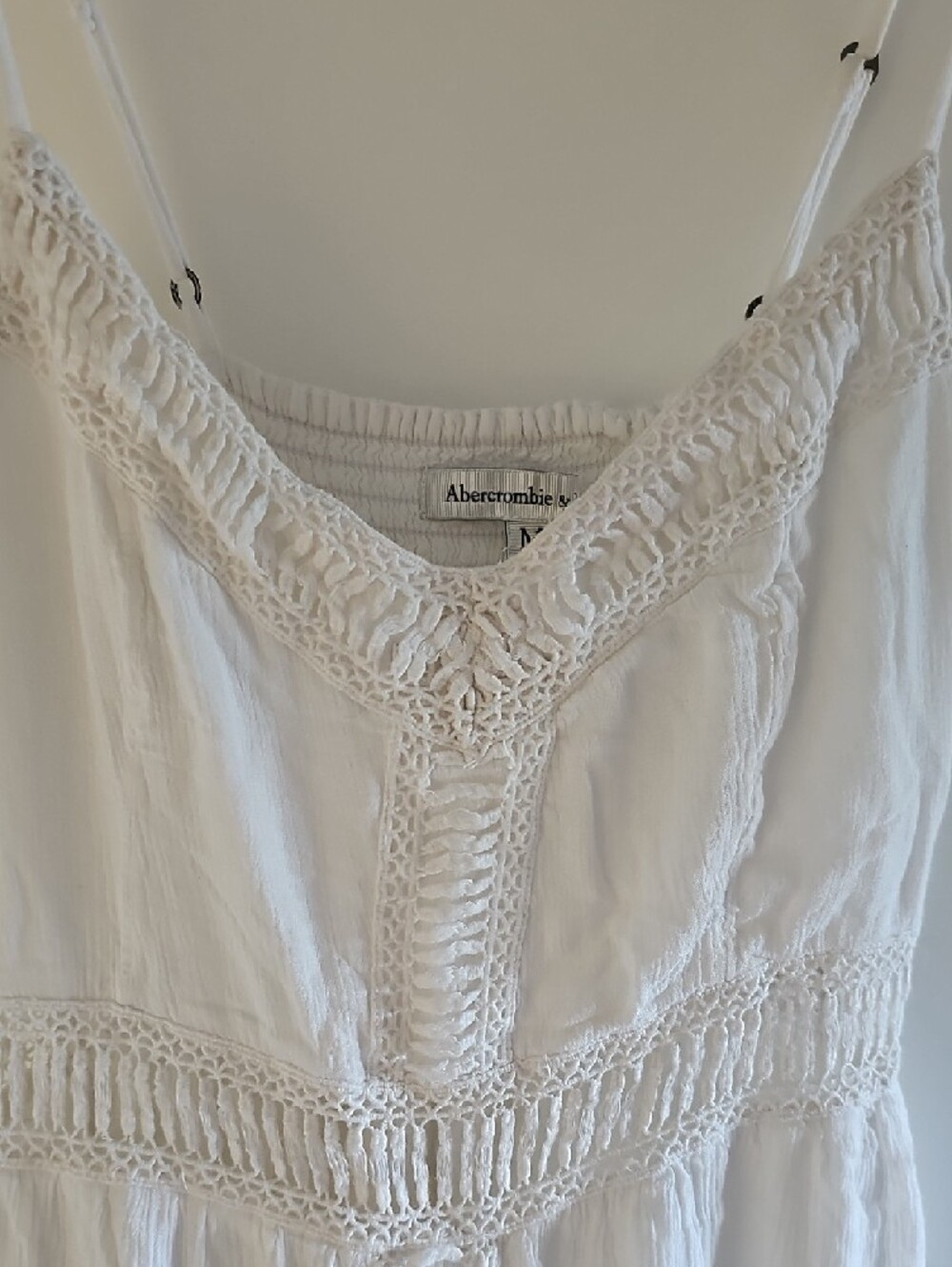 Abercrombie & Fitch White Crochet-Detail Maxi Dress - Picture 2 of 9